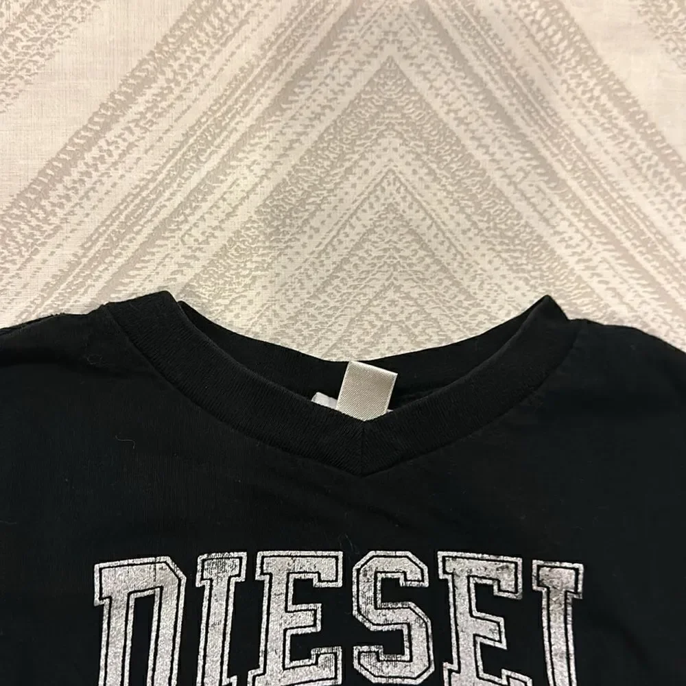 Diesel Black Shirt on Shirt Graphic Long Sleeve T-Shirt